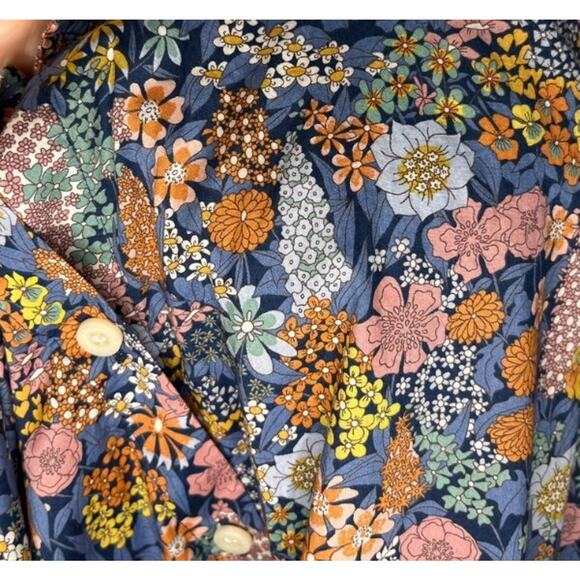 LIBERTY London Sz XXL Ciara Tana Lawn Gallery Cotton Floral Shirt Dress Midi - Picture 5 of 9